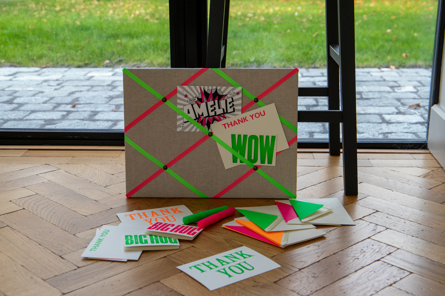 Neon Ribbon Fabric Notice Board