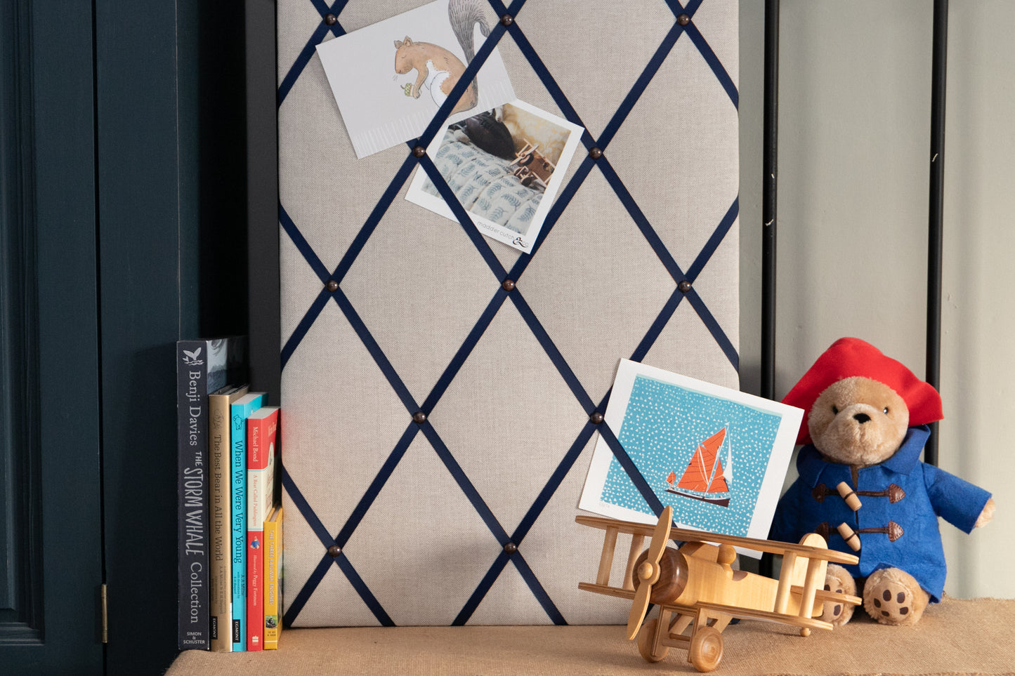 Pastel Ribbon Fabric Notice Board