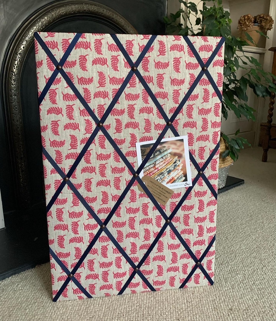 Flamingo Achillea Foliage Fabric Notice Board