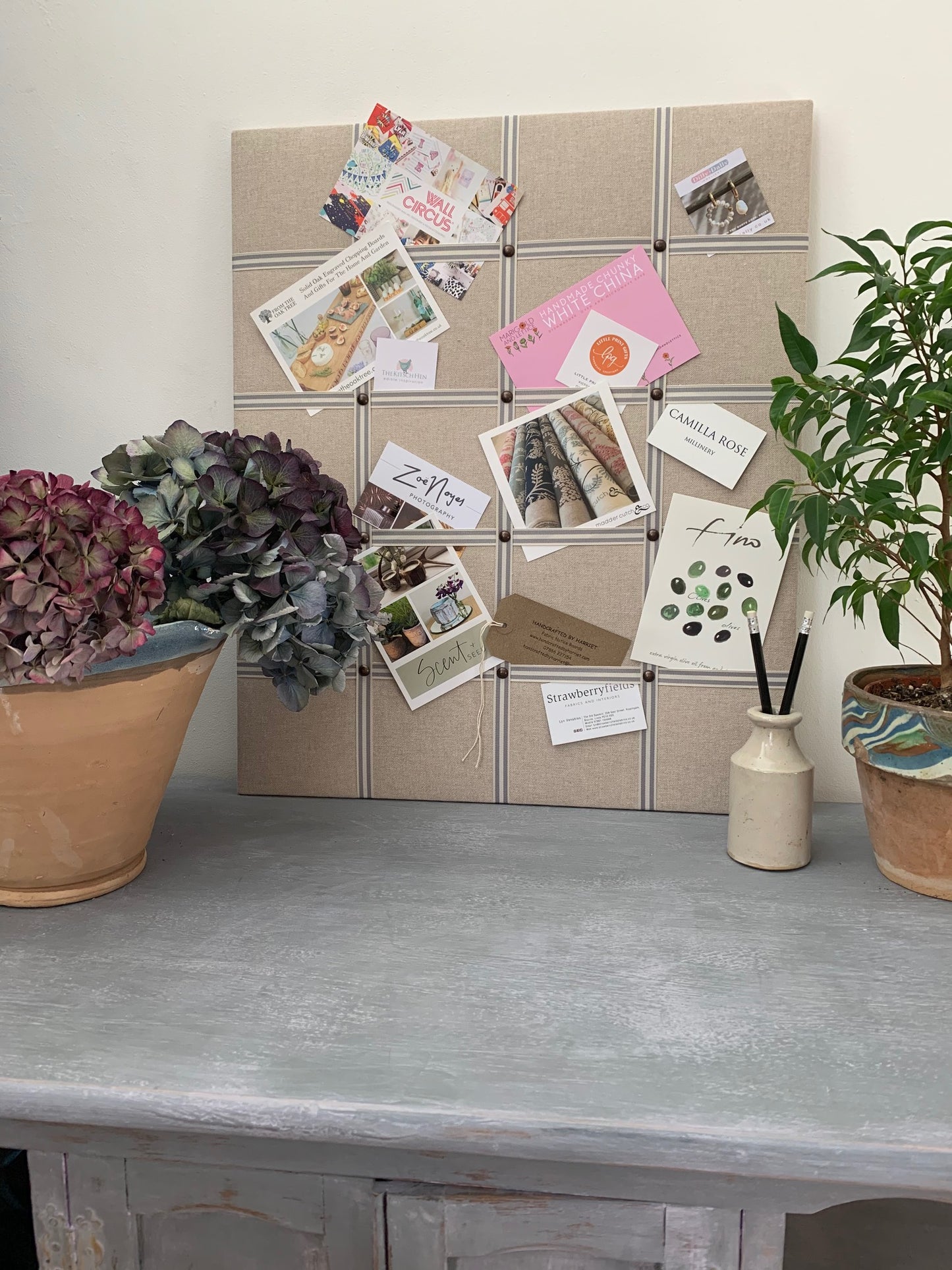 Wide Striped Ribbon Fabric Notice Board