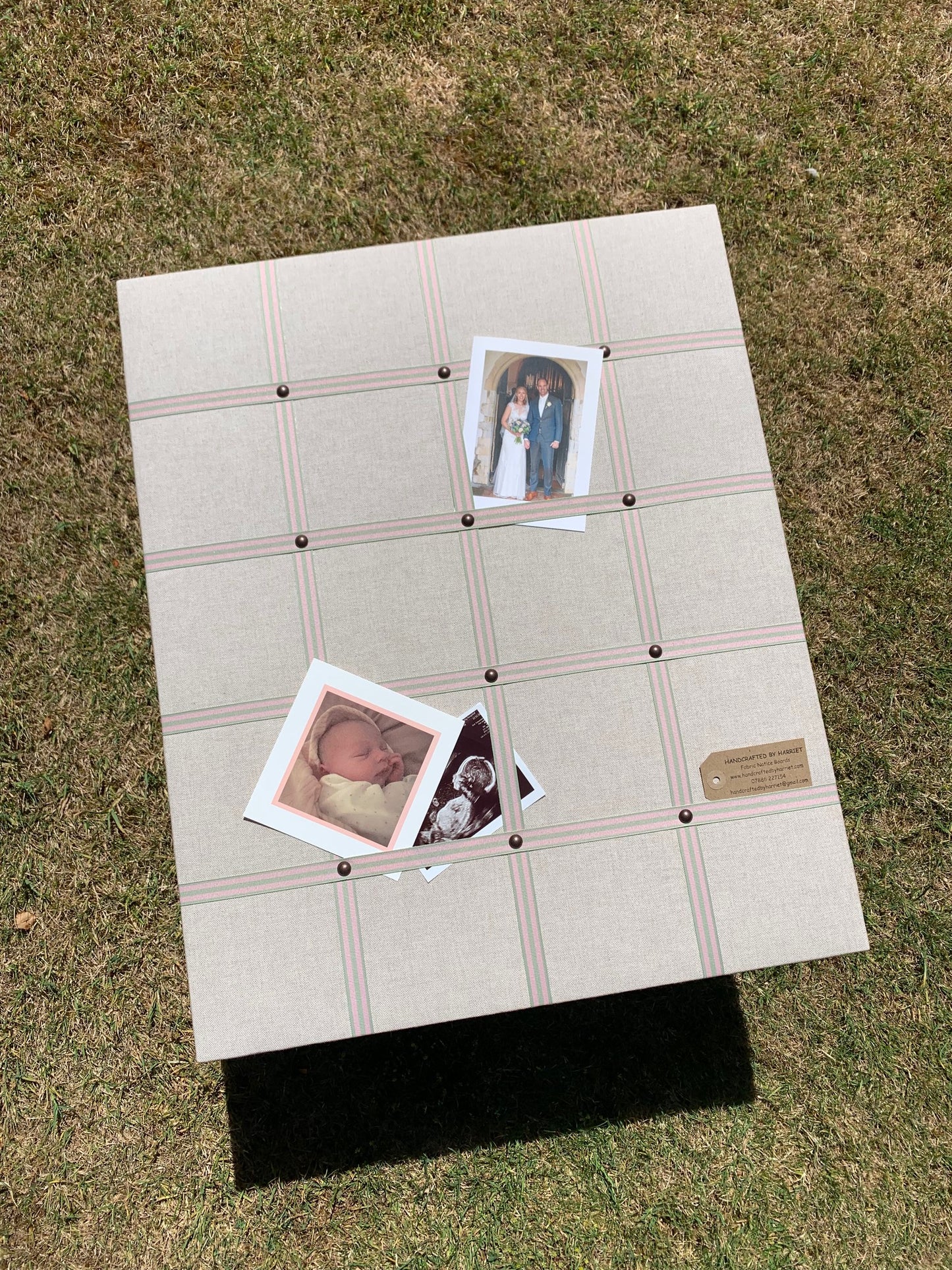 Wide Striped Ribbon Fabric Notice Board