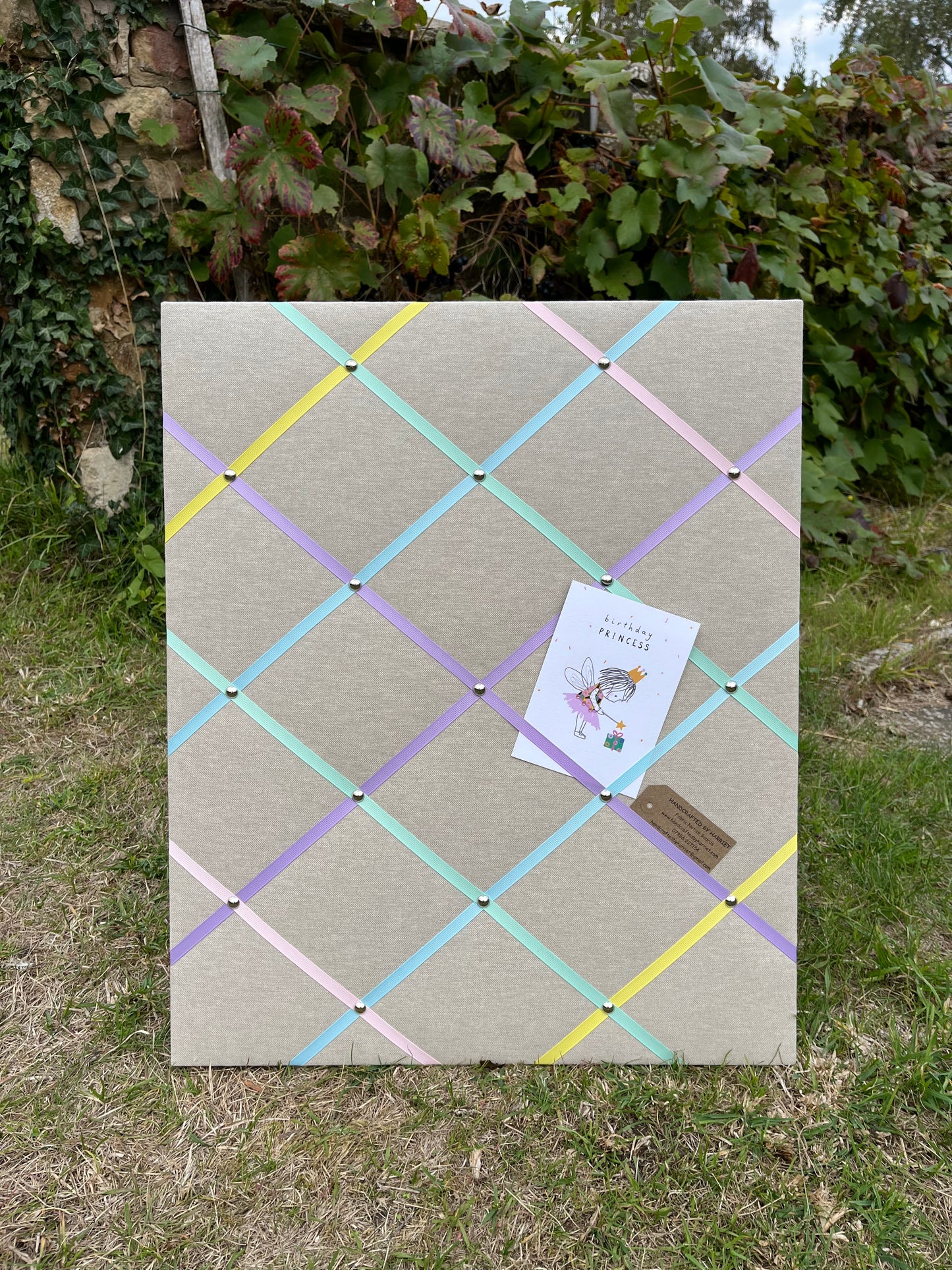 Pastel Ribbon Fabric Notice Board