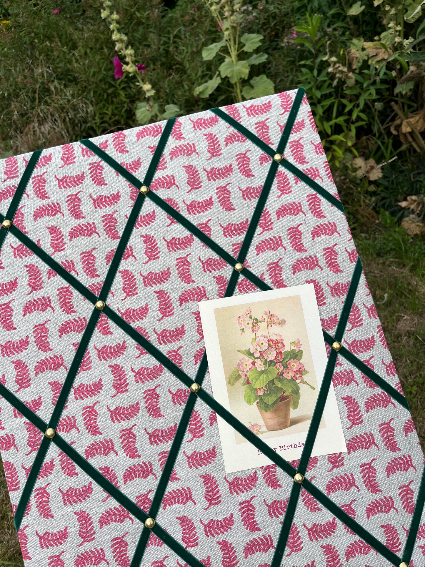 Flamingo Achillea Foliage Fabric Notice Board