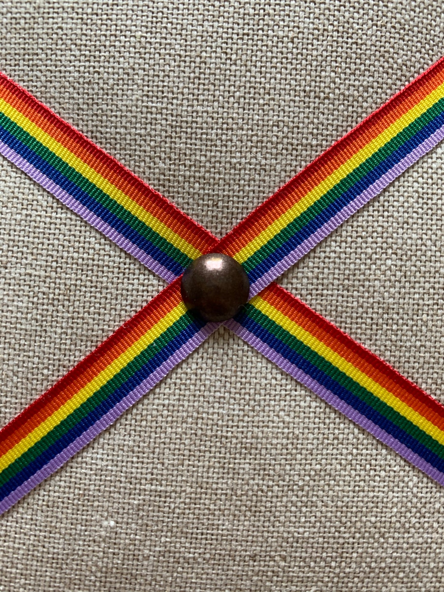 Rainbow Ribbon Fabric Notice Board