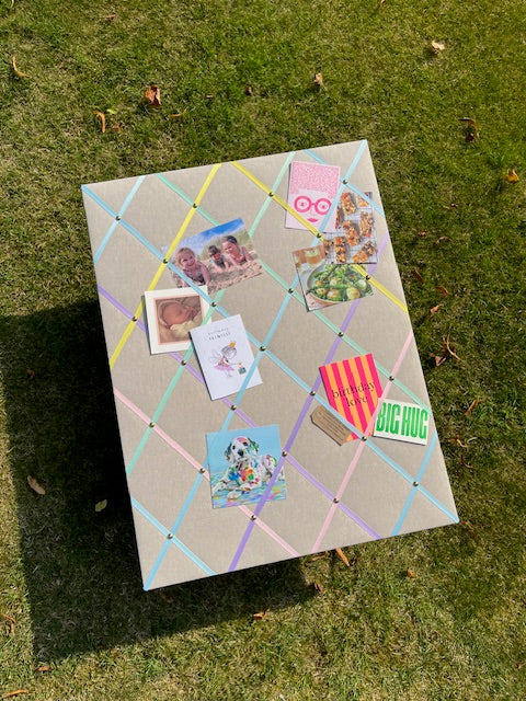 Pastel Ribbon Fabric Notice Board