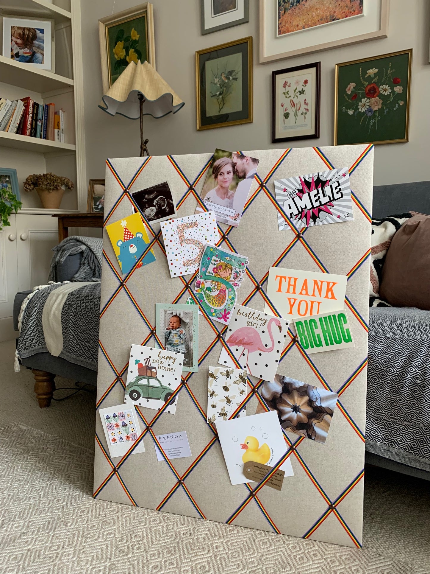 Rainbow Ribbon Fabric Notice Board