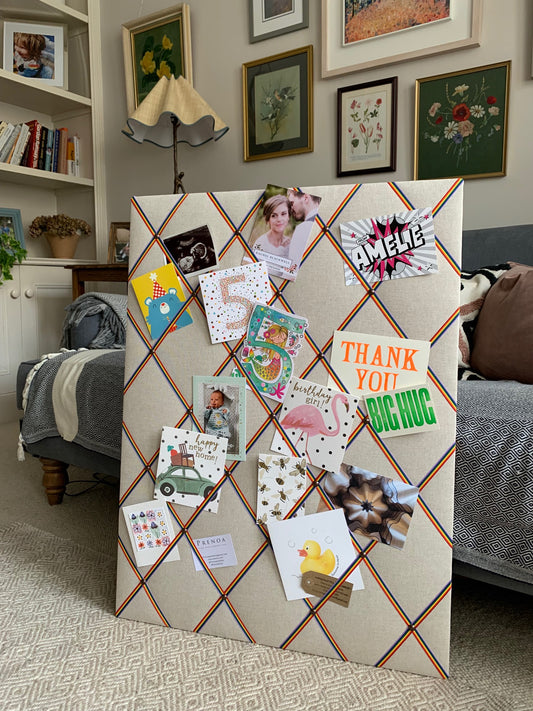 Rainbow Ribbon Fabric Notice Board