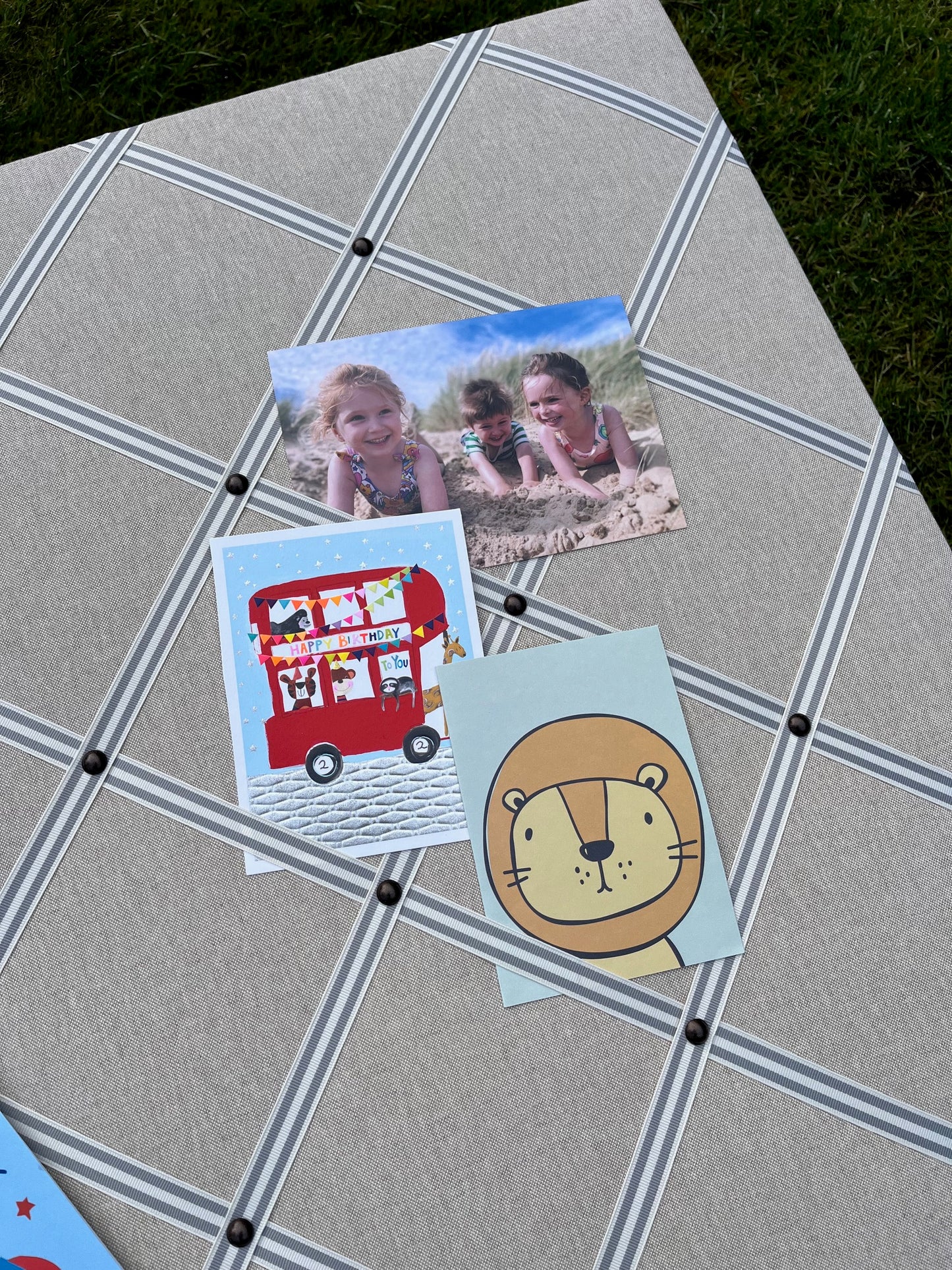 Wide Striped Ribbon Fabric Notice Board