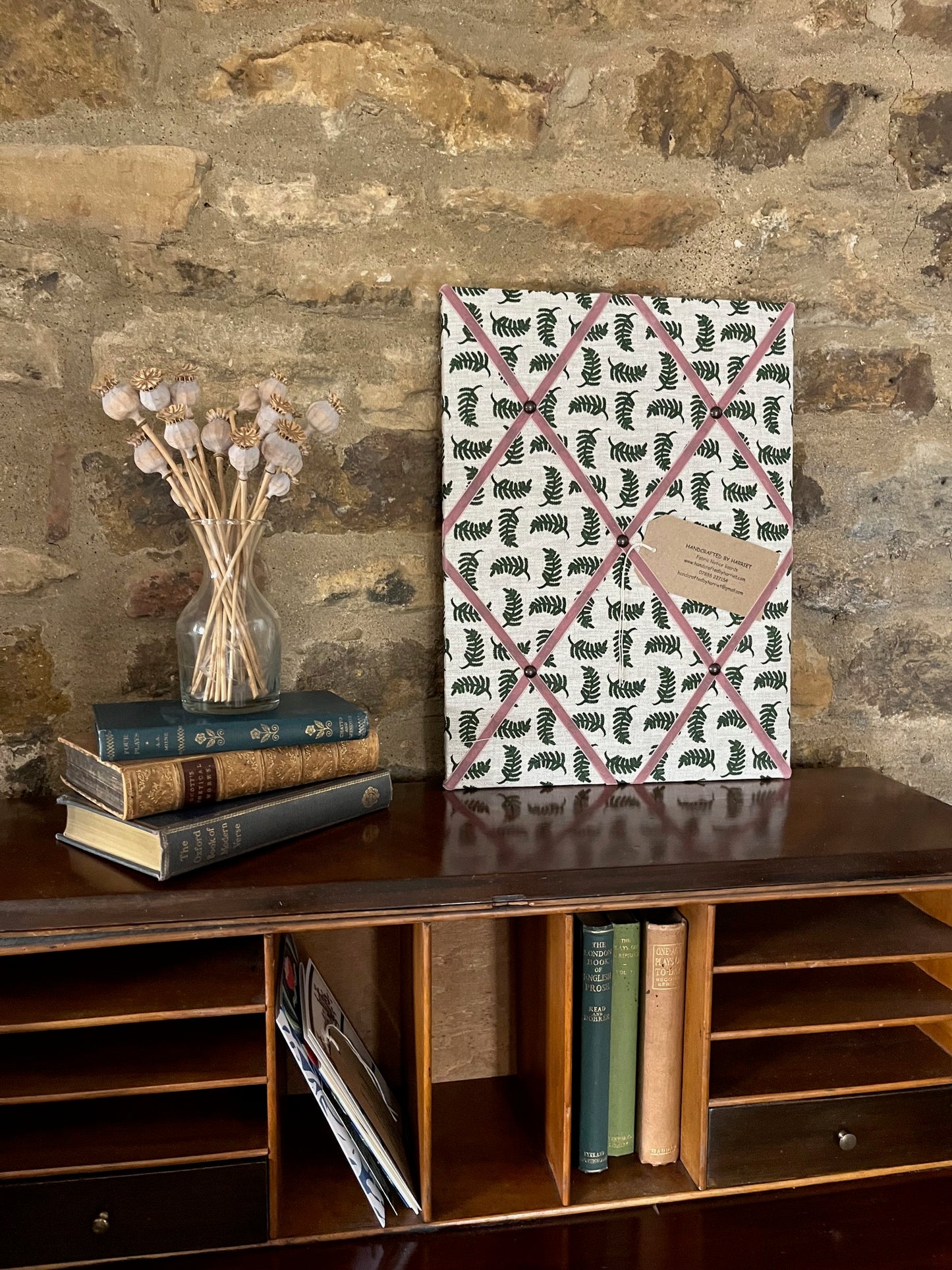 Box Green Achillea Foliage Fabric Notice Board