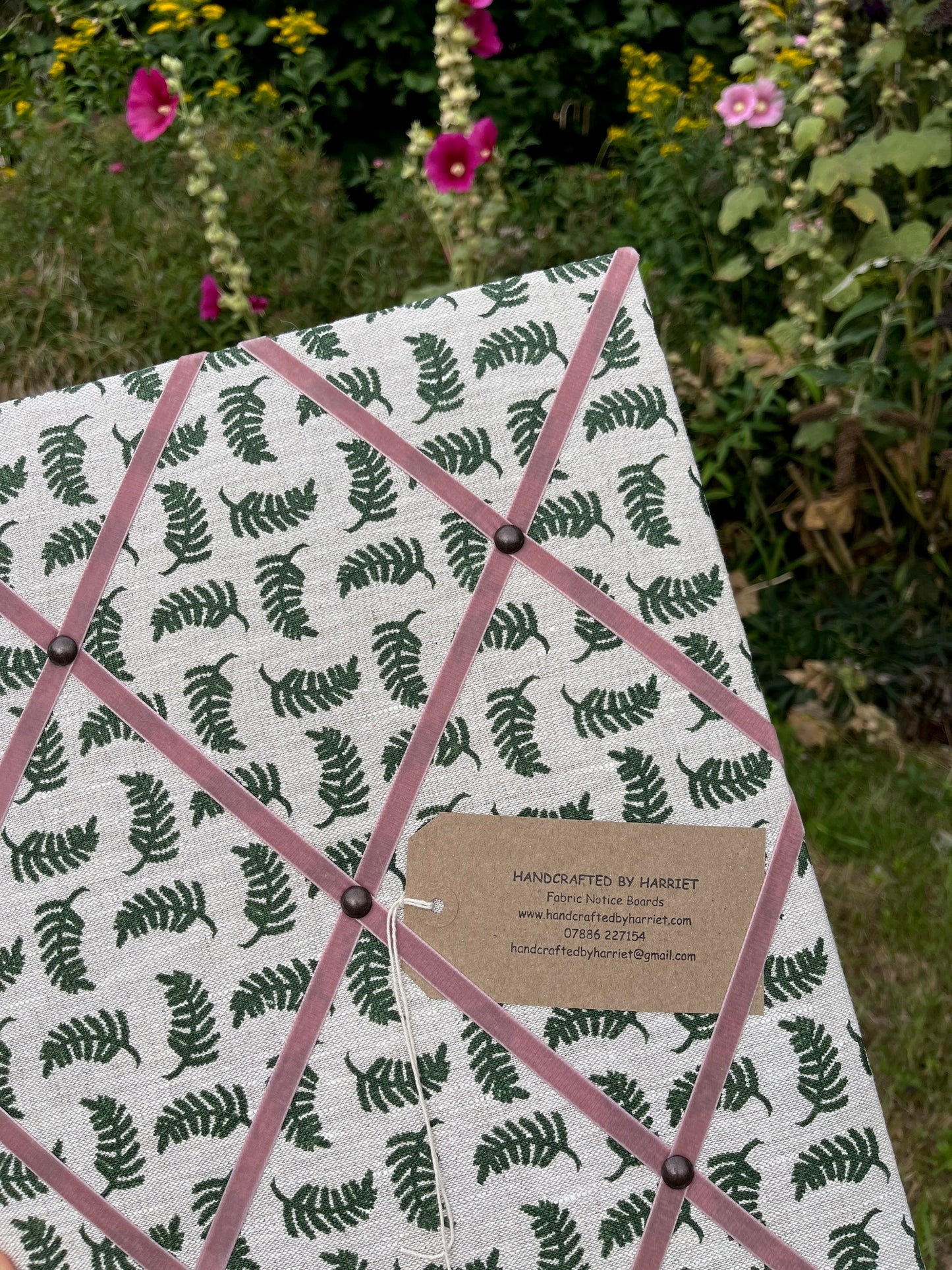 Box Green Achillea Foliage Fabric Notice Board