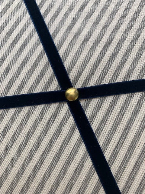 Grey Ticking Stripe Fabric Notice Board