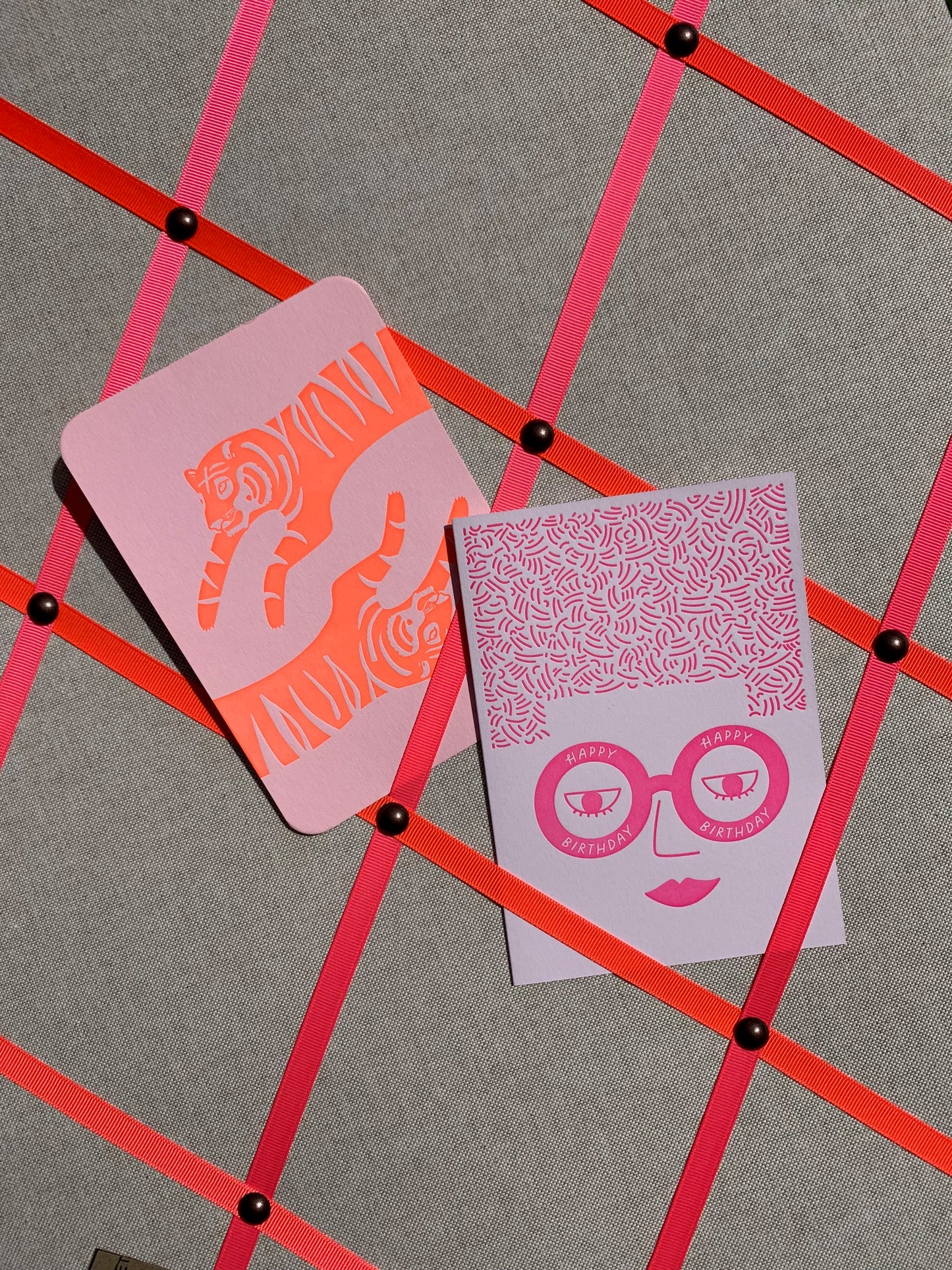 Neon Ribbon Fabric Notice Board