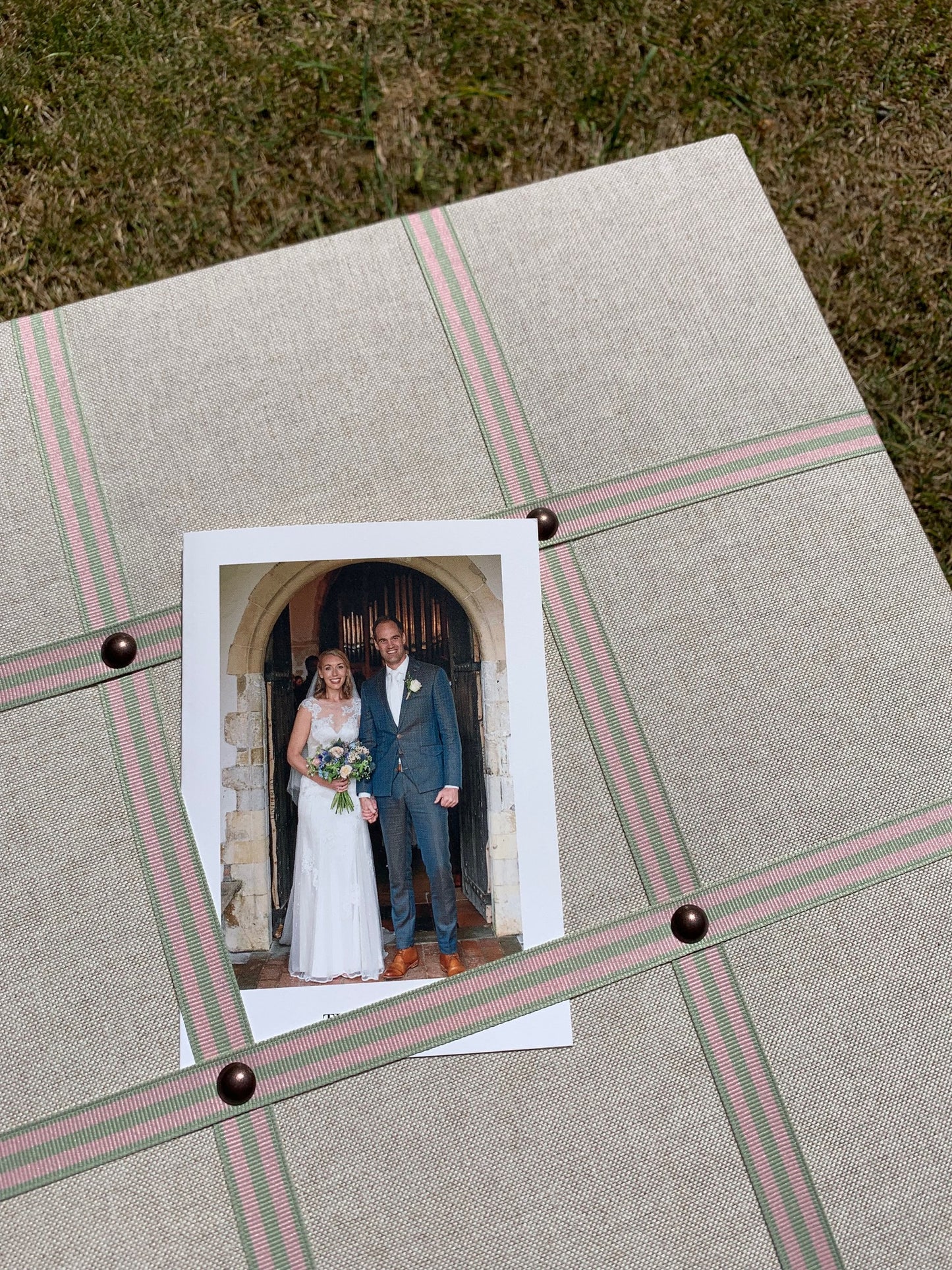 Wide Striped Ribbon Fabric Notice Board