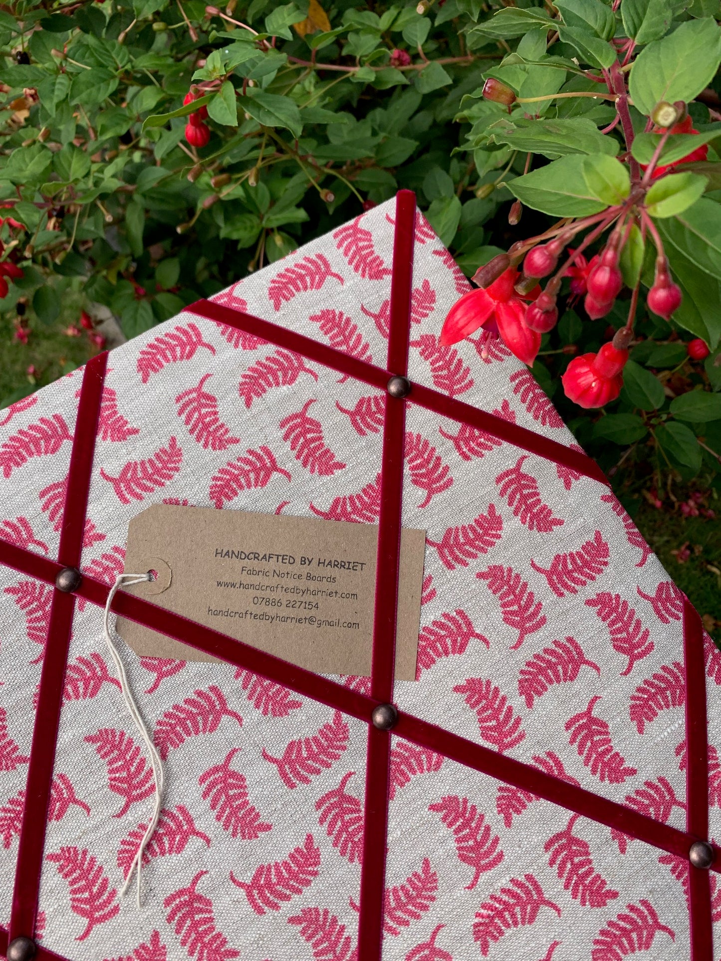 Flamingo Achillea Foliage Fabric Notice Board