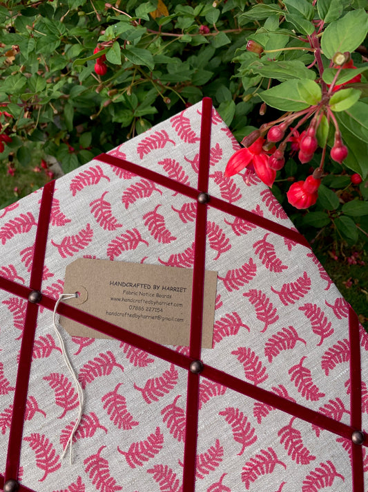 Flamingo Achillea Foliage Fabric Notice Board