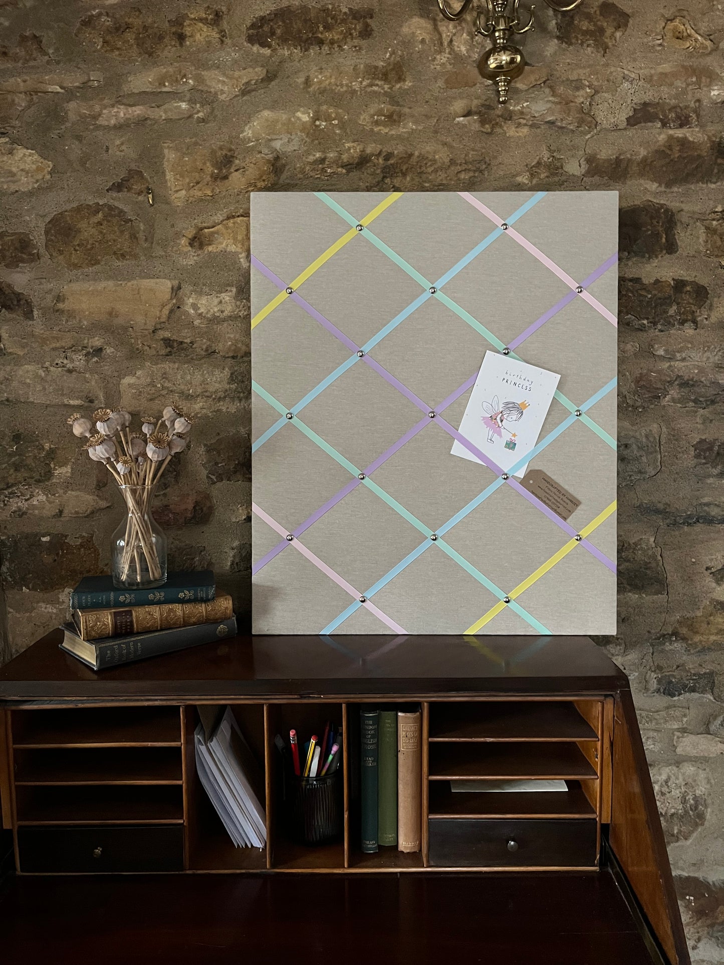 Pastel Ribbon Fabric Notice Board