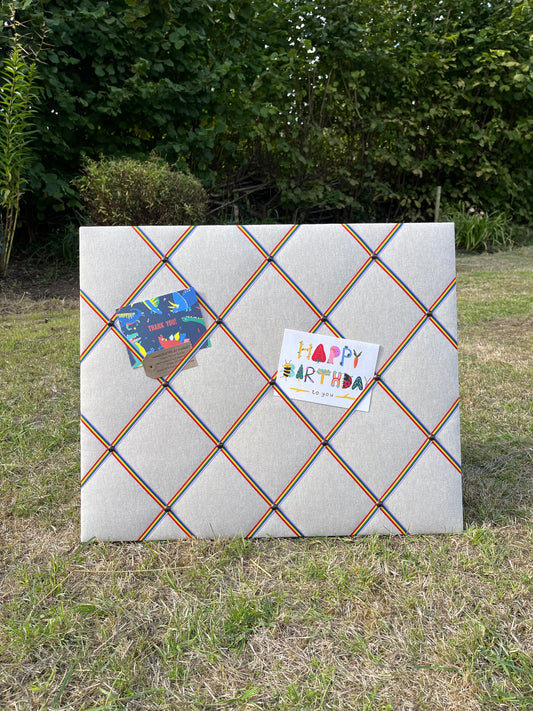 Rainbow Ribbon Fabric Notice Board