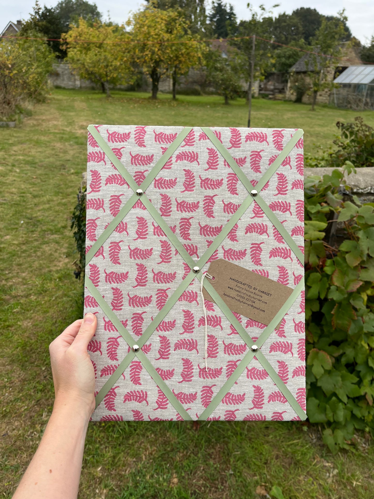 Flamingo Achillea Foliage Fabric Notice Board