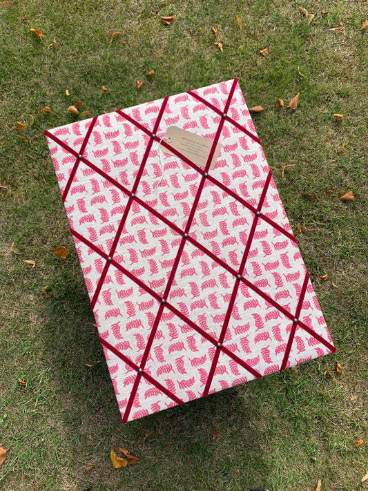 Flamingo Achillea Foliage Fabric Notice Board