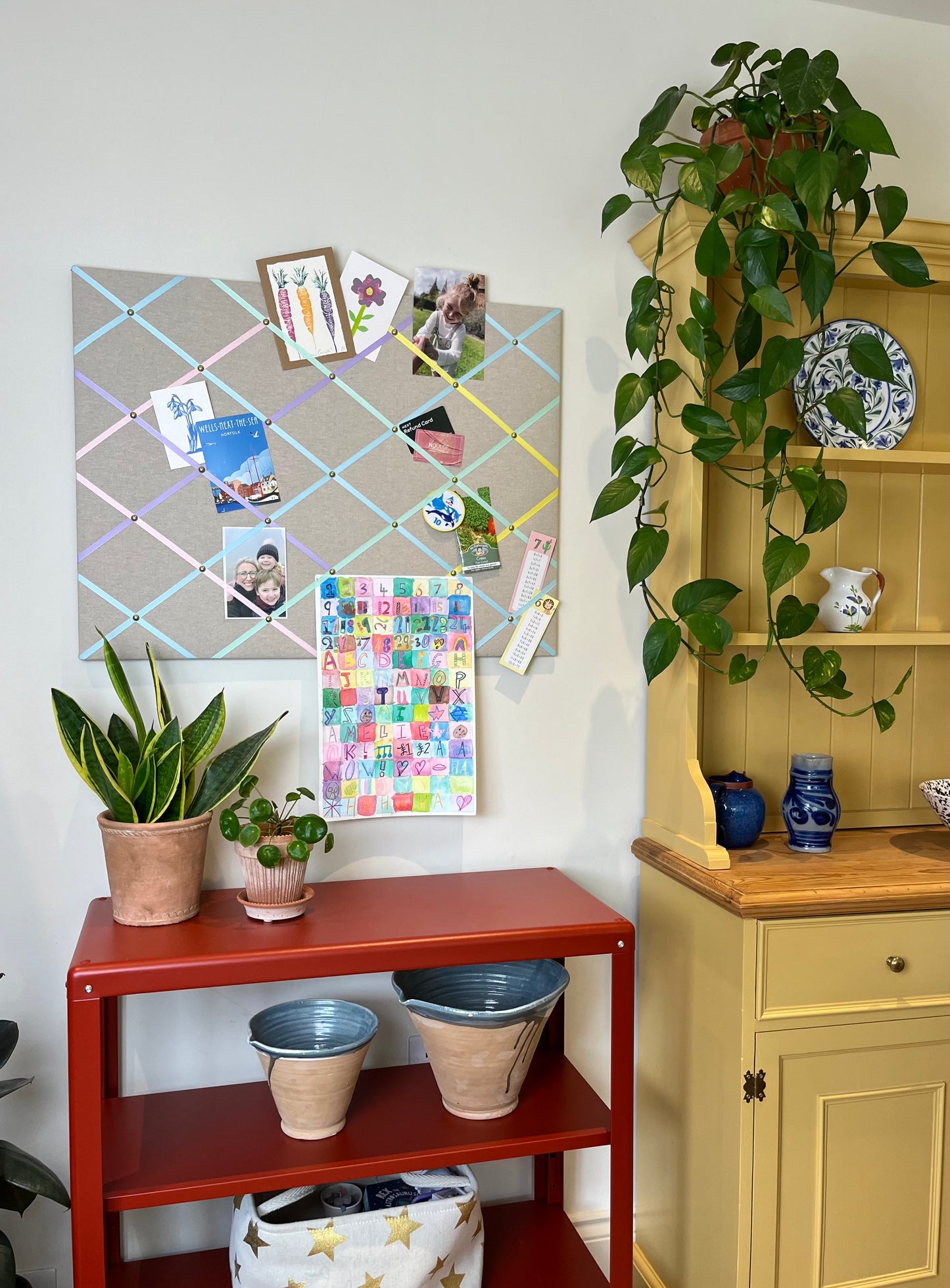 Pastel Ribbon Fabric Notice Board