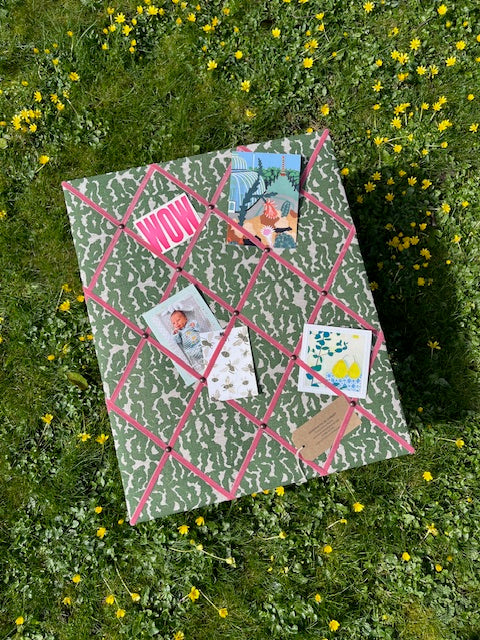 Box Green Forest Floor Fabric Notice Board