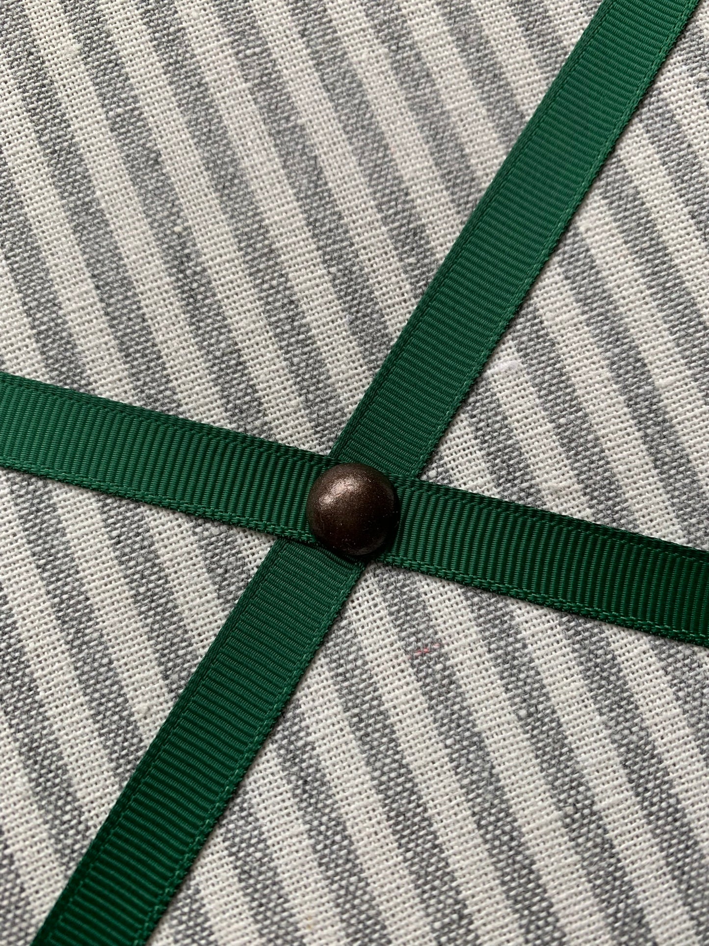 Grey Ticking Stripe Fabric Notice Board